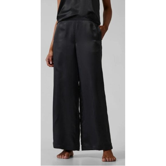 Athleta Women's Black Calm Cool Wide Leg Pants Size L - Picture 1 of 7